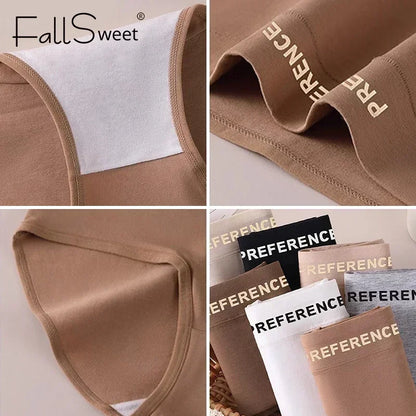 FallSweet 5Pcs Women Plus Size Cotton Panties Seamless Panties Comfort Breathable Underwear Girls Mid-Waist Briefs Sexy Lingerie.