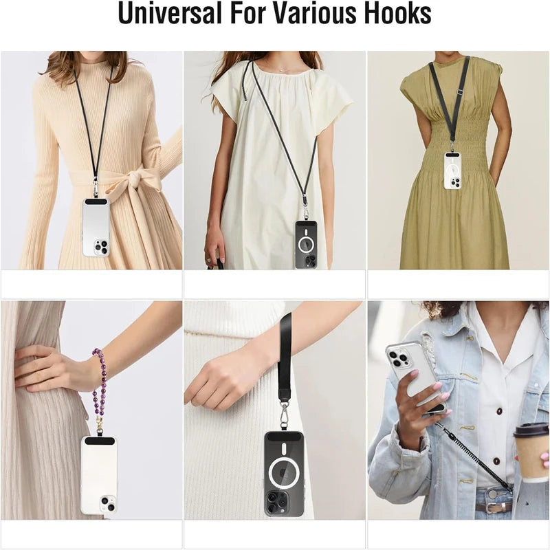 Universal Mobile Phone Lanyard Straps Gasket Anti-lost Nylon Detachable Phone Hanging Cord Patch Replacement Sling Tether Pad.
