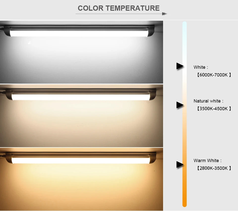 50CM T5 T8 Aluminum LED Light Tube 15W 25W LED Lamp Tube 220V For Desk Work Shop Garage Warehouse Kitchen Cabinet Lighting.