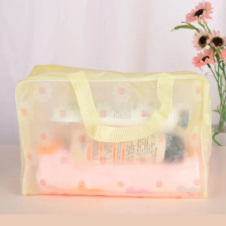 5 Color Waterproof PVC Cosmetic Storage Bag Women Transparent Organizer for Makeup Pouch Compression Travelling Bath Bags