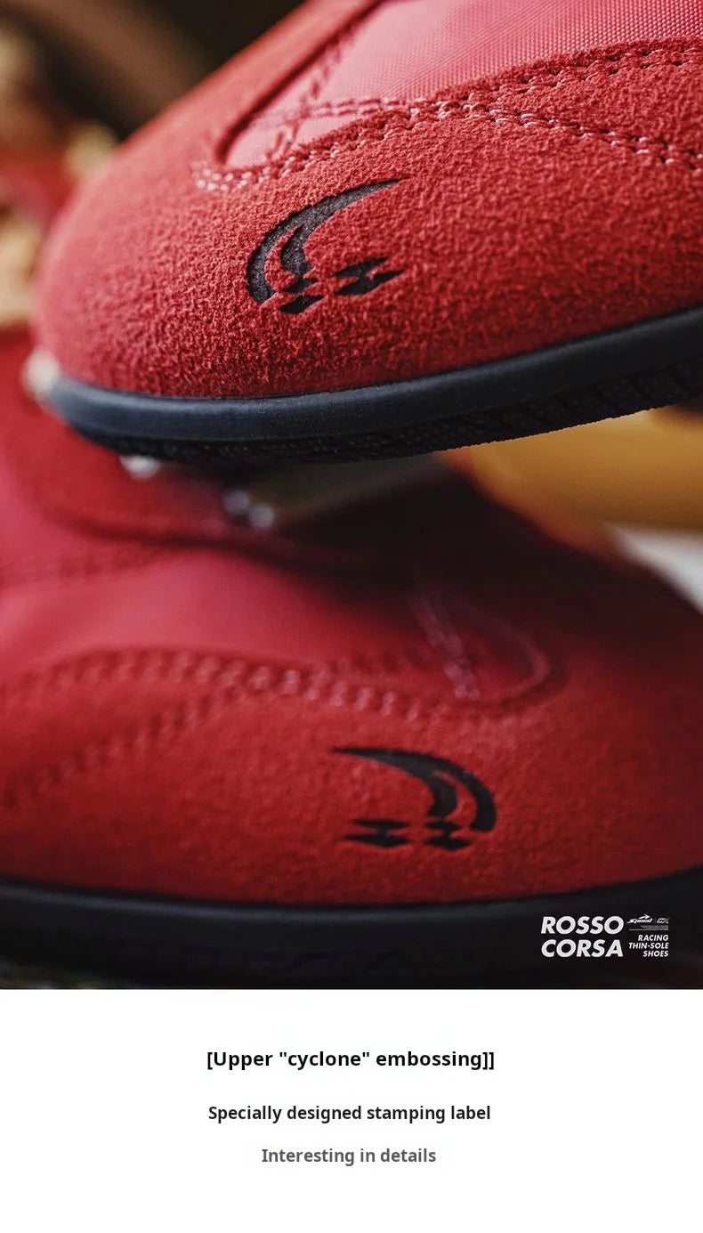 Maden Vintage Patchwork Rot Racing Sneakers Unisex Sommer Atmungsaktive Deutsche Trainer Schuhe Dünne Sohle Casual Lace-Up Sportliche Schuhe.