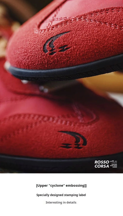 Maden Vintage Patchwork Rot Racing Sneakers Unisex Sommer Atmungsaktive Deutsche Trainer Schuhe Dünne Sohle Casual Lace-Up Sportliche Schuhe.