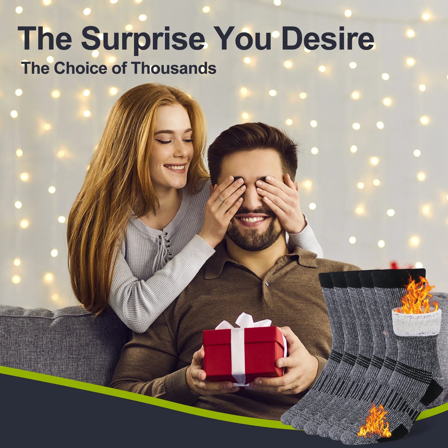 3 Pairs Men Women Merino Wool Crew Socks Thickened Thermal and Warm Socks for Winter Work Outdoor Hiking Running Sports Large.