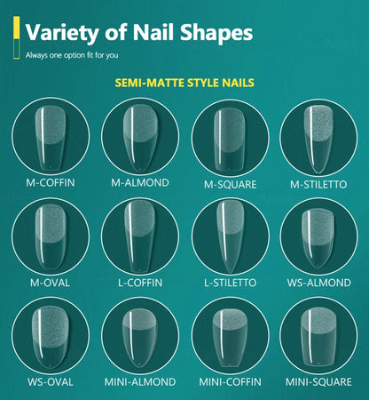 NAILPOP 120pcs Fake Nails Full Cover Press on Nails Coffin Soft Gel American Pose Capsule False Nail Tips for Extension System.