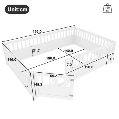 Panelbett 140 x 190 cm großes Kinderbett mit Gitter, Stern- und Monddekoration, ohne Gitter (ohne Matratze), minimalistischer Stil