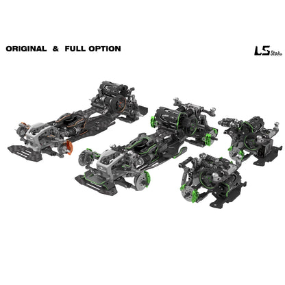 LSD Plaid RC Mini Car 1/24 RC Drift Mosquito Car  Frame KIT Lightweight Electric Remote Control Drift Model Toy Holiday Gift.