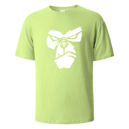 Gorilla Face Funny Print T-Shirt Summer Tees For Men Women 100% Cotton O-neck Oversize Casual Short sleeved Streetwear Basic Top.