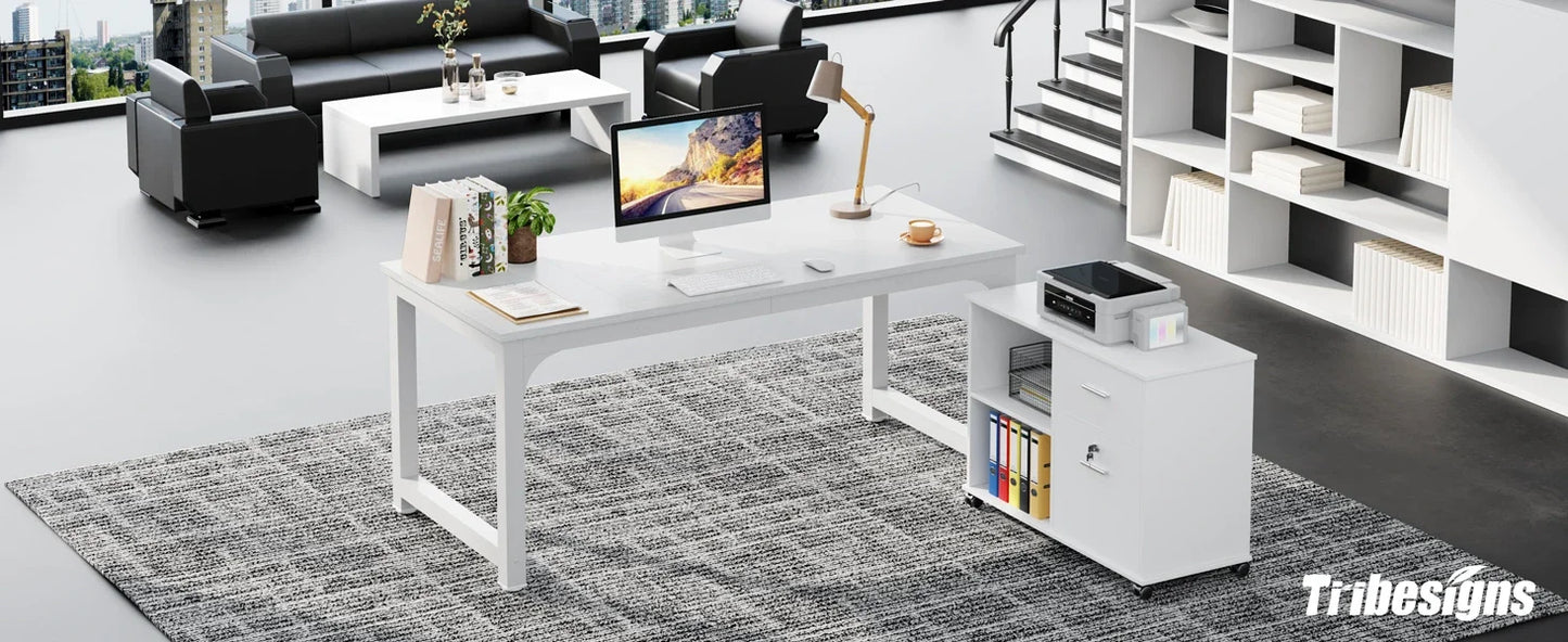 Tribe signs moderner Computer tisch, 63x31,5 Zoll großer Executive-Schreibtisch Computer tisch Studie Schreibtisch Workstation