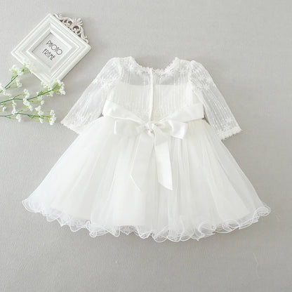 Baby Taufe Weißes Kleid Säuglingskleid Kleid Mädchen Party Geburtstag Hochzeit Prinzessin Kleid Für Kinder Erstkommunion Leistung 0-24M.