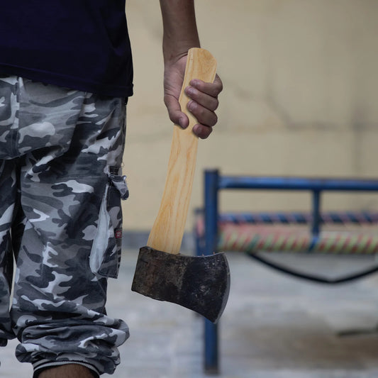 2-teiliger Holzaxt-Ersatz-Beilgriff, langlebiger natürlicher Holzgriff, ergonomisches Design, geeignet für verschiedene Achsen, langfristige Nutzung