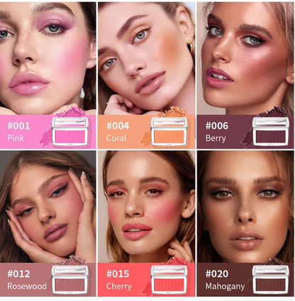 Blush Matte Natural Cheek Tint Brighten Face Waterproof Face Contouring Cosmetics Blush Powder Soft Female Makeup For Cheeks.