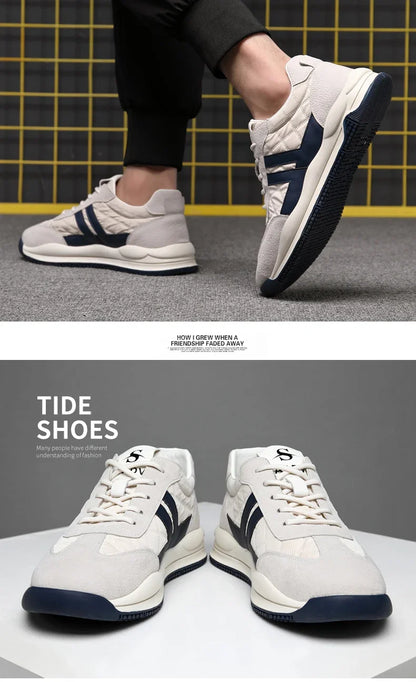 Genuine Leather Lift Sneakers Men Height Increase Insoles 6/8cm High Quality Elevator Shoes Comfortable Breathable Casual Sports.