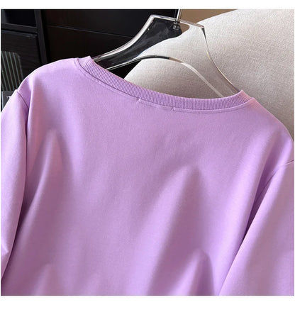 170 kg Plus Größe Damen Büste 170 Frühling Herbst Lose Langarm Cartoon Print Pullover Sweatshirts 4XL 5XL 6XL 7XL 8XL 9XL