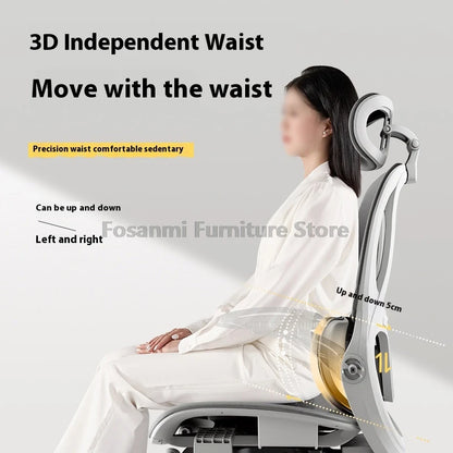 Verstellbarer, ergonomischer Liegestuhl für das Heimbüro mit Fußstütze, atmungsaktive Mesh-Computer-Gaming-Drehstühle mit Lordosenstütze