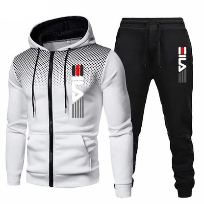 2025 Men's sportswear set, casual sports zipper cardigan, outdoor jogging multi-functional sportswear set, comfortable sportswea.