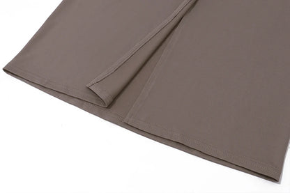 WhereMery Vintage Flower Applique High Split Long Skirt Sexy High-waist Ruched Solid Slim Skirts 2025 Casual Women's Short Drees.