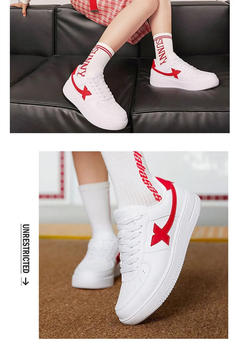 Xtep Skateboarding Shoes Non-Slip Wear-Resistant Casual White Couple Skate Sneakers Male Female Luxury Brand Shoes 881219319851.