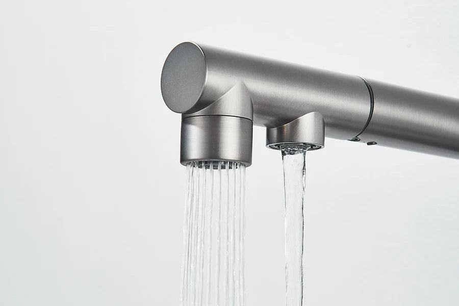 Filtered Kitchen Sink Faucet Pull Out Spray 360 Rotation Water Filter Tap Dual Sprayer Drinking Water Tap Vessel Sink Mixer