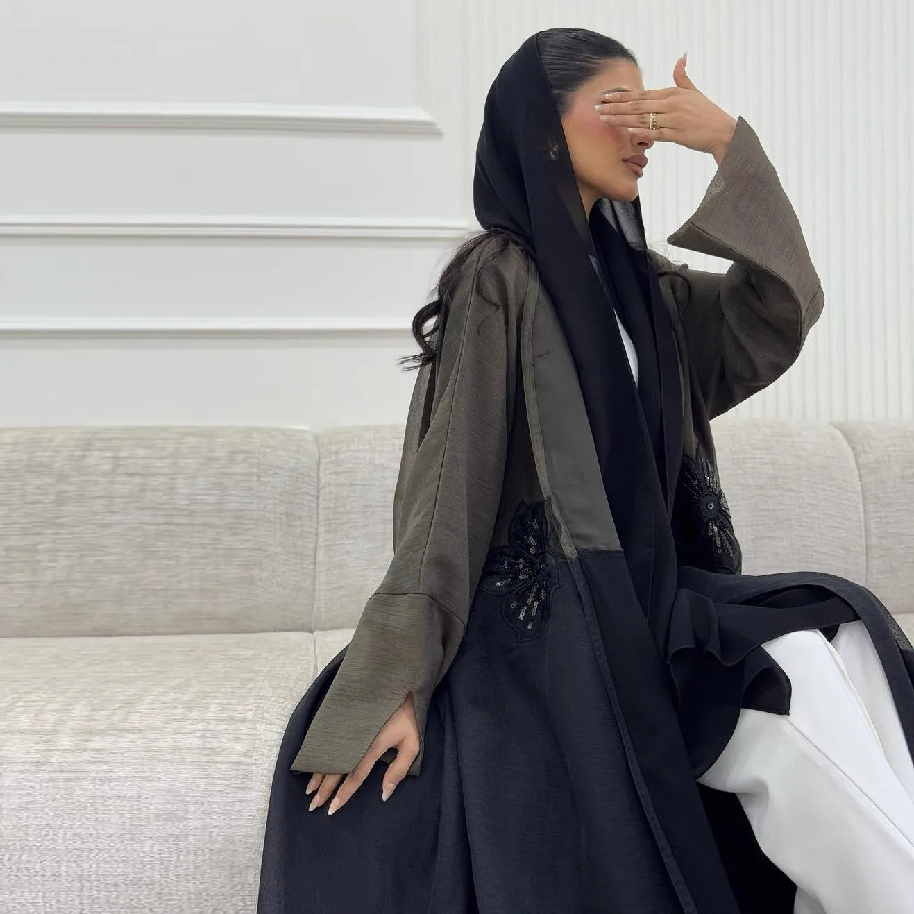 Eid Dubai Open Abaya Appliques Kimono Cardigan Women Muslim Dress Turkey Kaftan Kebaya Caftan Marocain Femme Robe Islam Jalabiya.