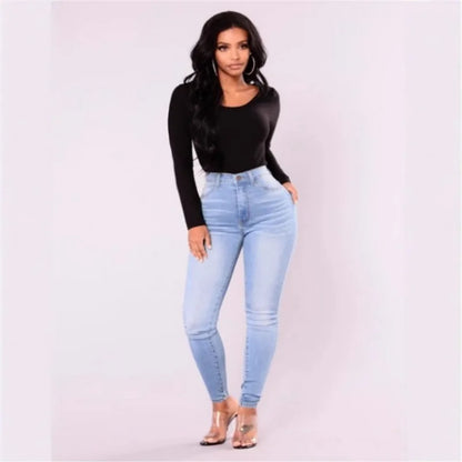 Sexy Jeans Women Denim Skinny Pants High Waist Stretch Lady Jeans Push Up Leggings Slim Pockets Button Pencil Jeans Women Pants.