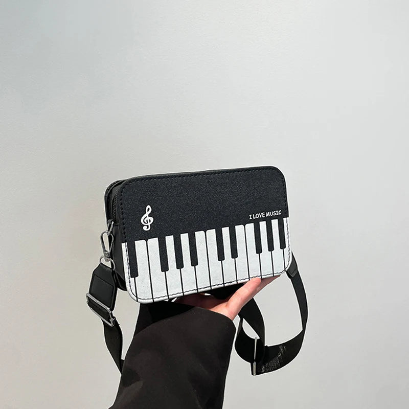 Fashion Polka Dot Ladies Piano Bag New Style Niche Underarm Shoulder Bag Sweet Personality Piano Backpack Women's Bag Square Bag.