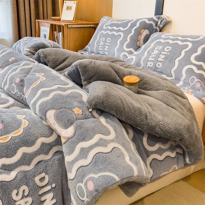 Lamb fleece  - et winter super warm quilt autumn spring bedding milk fleece comforter 5kg thickened dormitory single double.