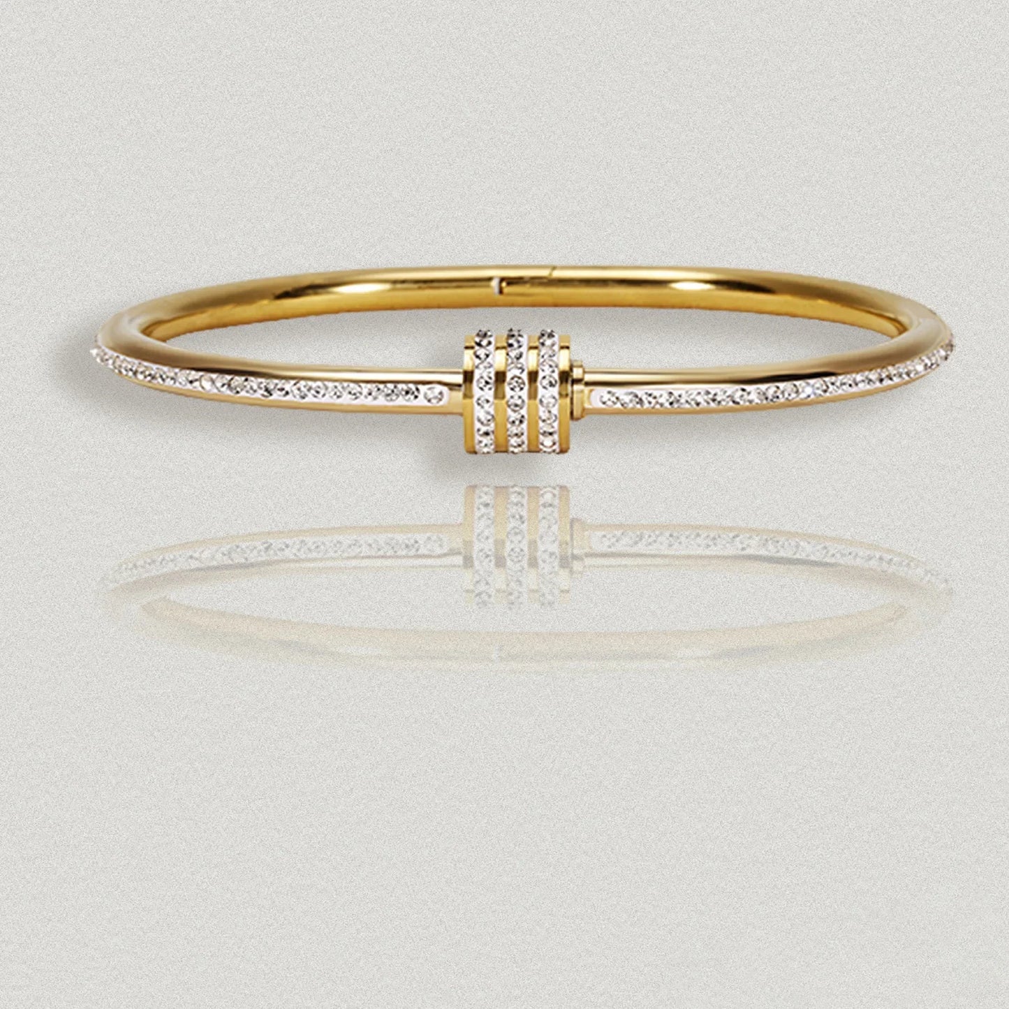 Titanium Steel Gold Silver Color Bangles for Women Girls Trend Waterproof Jewelry Luxury Sparkling Zircon Bracelet Bangle