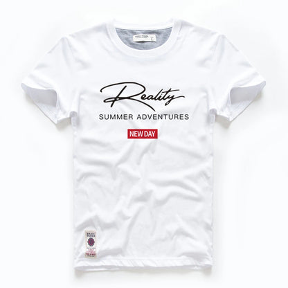 Men's T-shirt Cotton White Blue T Shirt Men Autumn Summer Causal O-neck Basic Tshirt Male High Quality Classical Tops Designer.