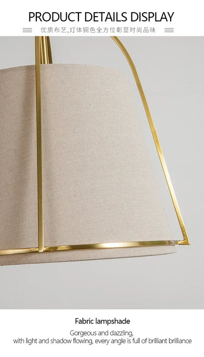 Winfordo Farmhouse Stoff-Kronleuchter zum Aufhängen, Stoff-Pendelleuchte für Schlafzimmer, Esszimmer, Küche, Insel, Heimdekoration.