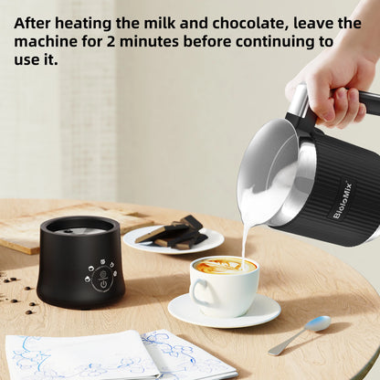 BioloMix Detachable Milk Frother and Steamer,5-in-1 Automatic Hot/Cold Foam and Hot Chocolate Maker,Dishwasher Safe.