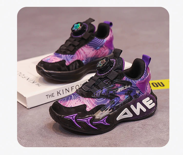 Fashion Print Children Shoes Boys Sneaker Autumn PU Leather Luxury Kids Casual Sneaker Platform Sports Tennis Shoes for Boy.