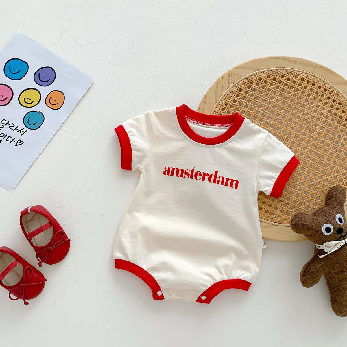 Drop-Shipping Sommer Kleinkind Baby Kurzarm Brief Outfit reine Baumwolle Overalls Kinder Neugeborenen Bodys einteiliges Kleidungs stück.
