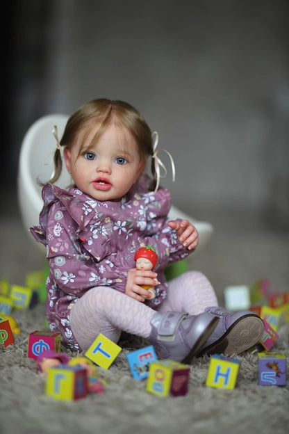 NPK 24Inch Newborn Baby Toddler Doll Reborn Lottie Princess Girl Lifelike Soft Touch 3D Skin Art Doll with Hand Rooted Hair.