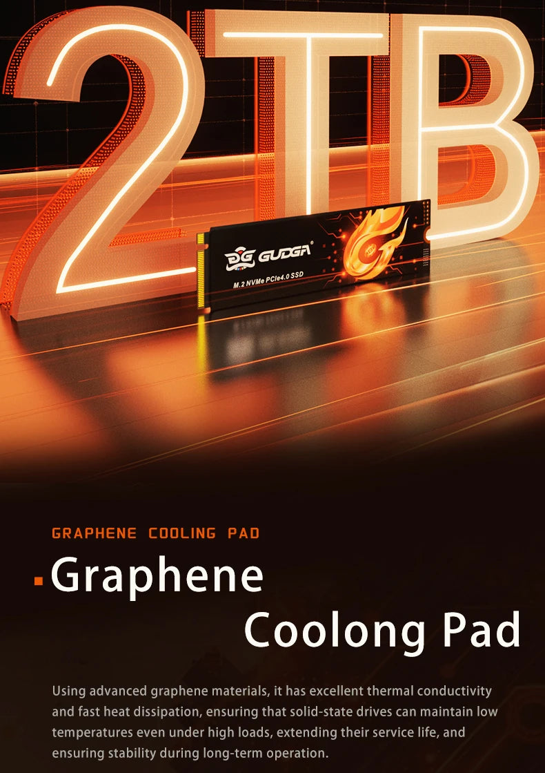 GUDGA-Internal Solid State Hard Drive PCIe 4.0 NVMe M.2 2280 1TB 2TB TLC SSD for PC PS5 Desktop Computer DIY Gamer.