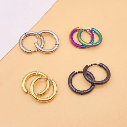 2022 New Simple Stainless Steel Small Hoop Earrings for Women Men Cartilage Ear Piercing Jewelry Pendientes Hombre Mujer.