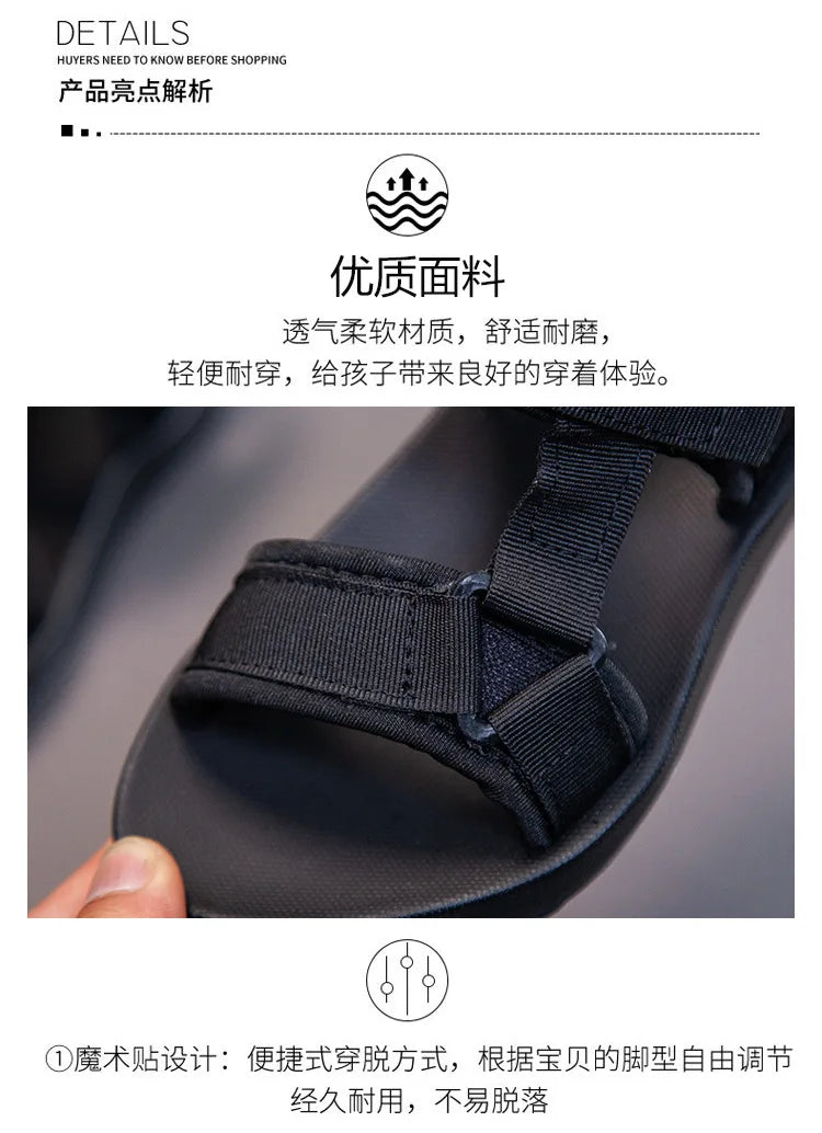 2021 Summer Boys Sandals Casual Children Kids Shoes Rubber School  Breathable Open ToeBoy Beach Sandal.