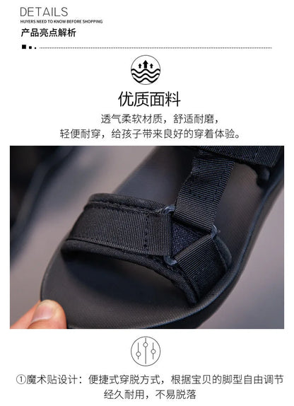 2021 Summer Boys Sandals Casual Children Kids Shoes Rubber School  Breathable Open ToeBoy Beach Sandal.