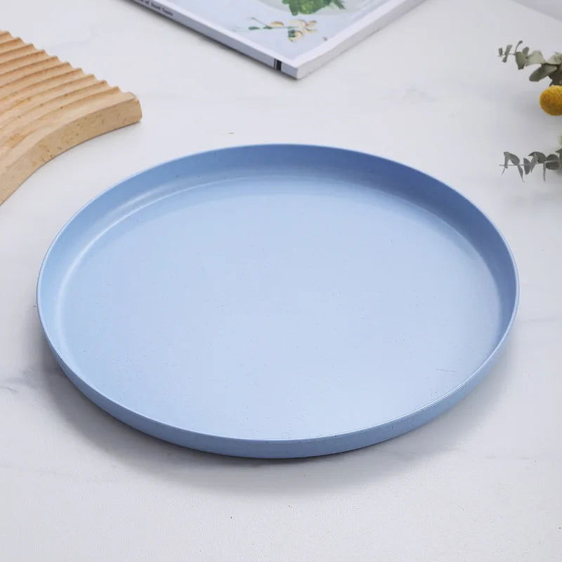 1/4/6PCS Wheat Straw Dinnerware Set Eco-friendly Safety Plates Cups Bowels Home Party Tableware Set Outdoor Camp Candy Colours.