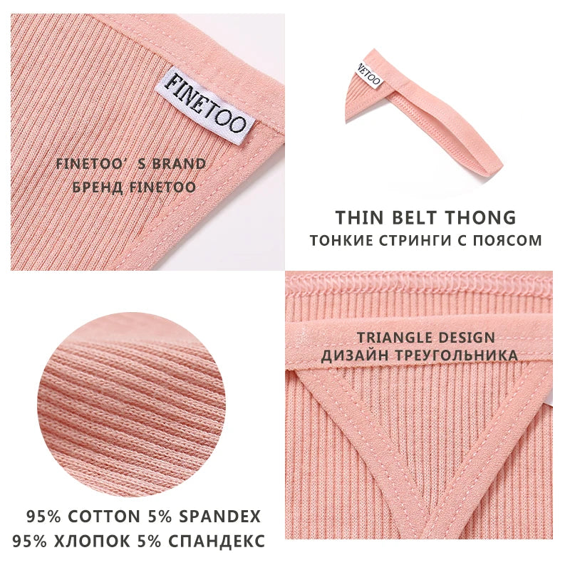 7Pcs/Set Women’s Sexy Panties Seamless Cotton Low Rise Thongs Fashion Solid Color Soft Breathable Underwear Female Cozy G-string.