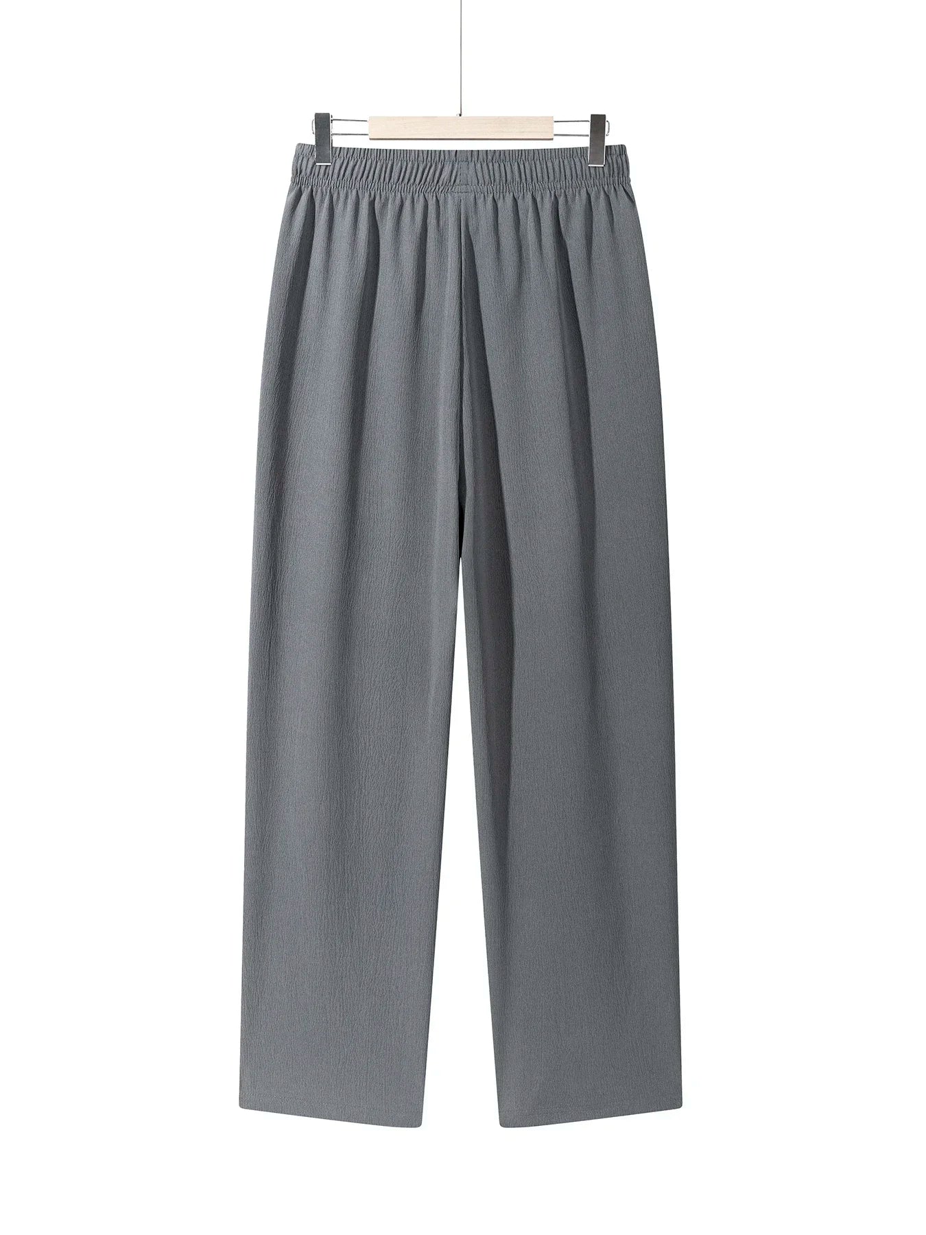 Summer Men's Straight Trousers Casual Solid Color Breathable Drawstring Long Pants Sweatpants Streetwear Men Baggy Pants.