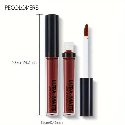 1PC Long-Lasting Matte Lip Gloss Velvet High Pigmented Matte Lip Glaze Liquid Lipstick Daily Party Eye Makeup (12 Colors).
