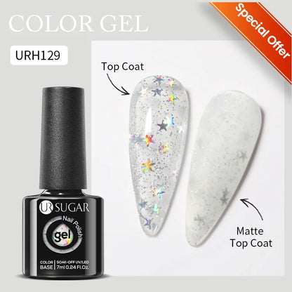UR SUGAR 7/7.5ml Summer Blue Silver Gel Nail Polish Semi Permanent High Quality Soak Off UV LED Varnishes Nails Art Manicure