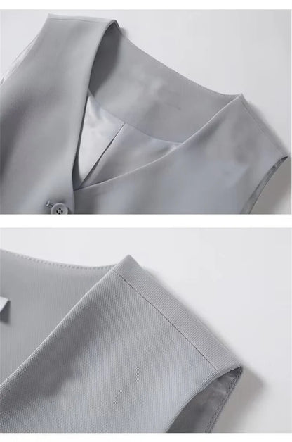 Frühling Sommer Koreanische Mode Weste 2025, Neue Frauen Kurze Mode V-ausschnitt Ärmellose Casual Blazer Weste Mäntel Weibliche Tops.