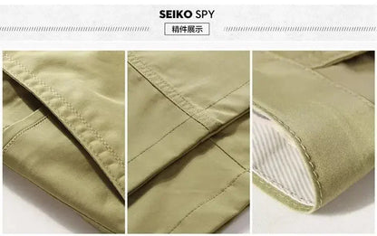 Smart Casual Pure Cotton Anti-Wrinkle High Waist Loose Baggy Straight Thicken Men Spring Autumn Solid Color Mid Casual Pants