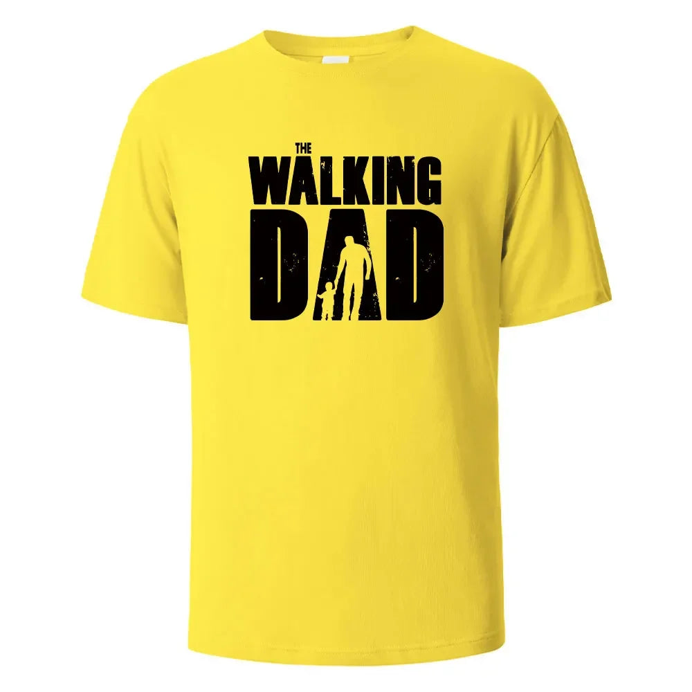 The Walking Dad Funny Street Printed T-Shirts Men Fashion Summer Tshirt Loose Oversized Cotton Short Sleeves Casual Hip Hop Tees.