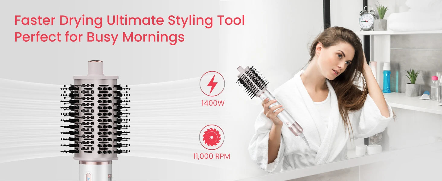 MAXGROOM High-Speed Hair Dryer Brush 110000 RPM Fast Dry Hair Care Styling Blow Dryer Brush Negative Ion HairDryer Multi Styler.