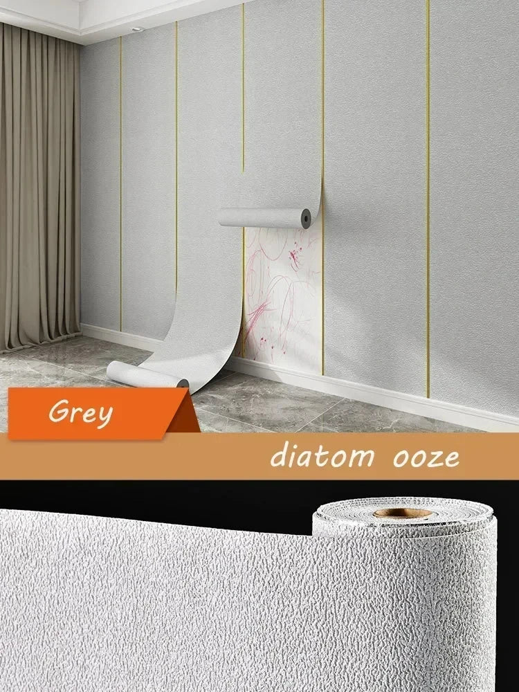 Selbstklebende Kieselalgen-Schlamm-Tapete, verdickter TV-Hintergrund, Leinen-Tapete, Schlafzimmer, Renovierung, Heimdekoration, XPE-Schaum-Wandaufkleber