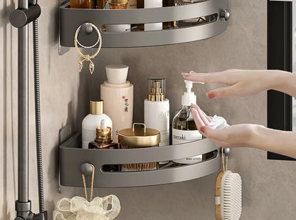 2PCS Badezimmer Regale Küche Lagerung Organizer Kunststoff Shampoo Rack Dusche Regal Bad Zubehör Kein Bohrer Regal