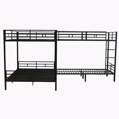 Eisenbett, Etagenbett, dreistufige Leiter, stabiles Gitter, Mehrbettkonfiguration, Betten in verschiedenen Größen, 90 x 200 cm und 140 x 200 cm