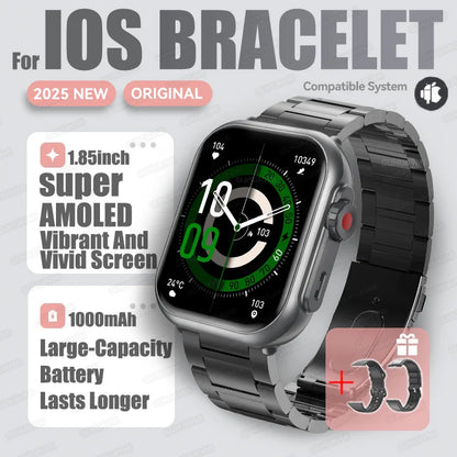 2025New For XIAOMI IOS Watch Ultra2 Smart Watches Women 1000mAh 1.85" AMOLED Full Touch Screen BT Call Ladies Fashion Smartwatch